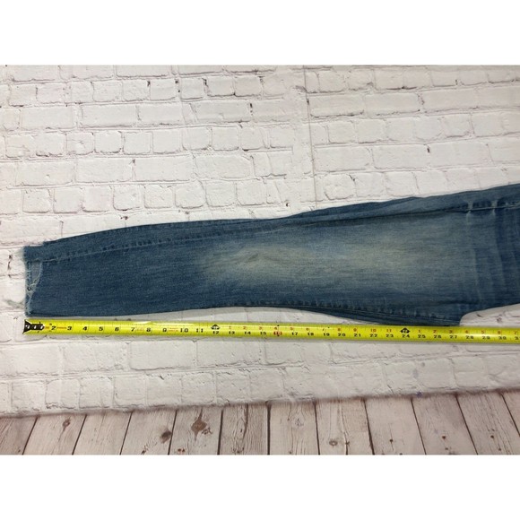 Mother Women Stunner Zip Ankle Step Fray Jeans Size 24 Blue Denim M120 -26 - Picture 6 of 16